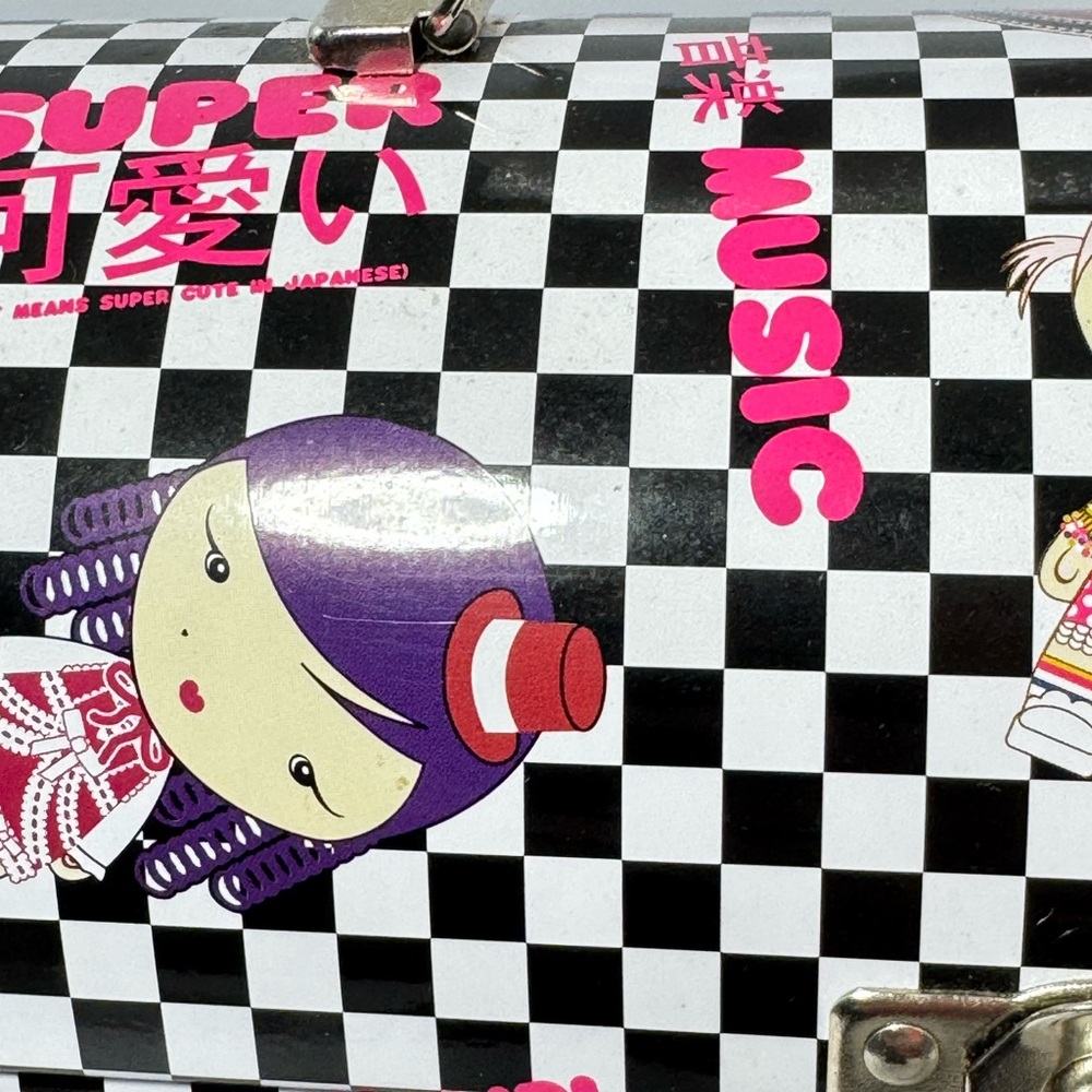 Gwen Stefani Harajuku Girls Limited Edition Checkered Lunch Box Make-up Tin New - Picture 5 of 15